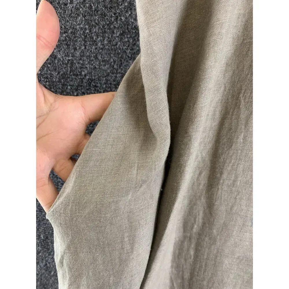 Reistor 100% Hemp Wrap Midi Skirt Sage Green Boho Women's Size 2XL Eco-Friendly